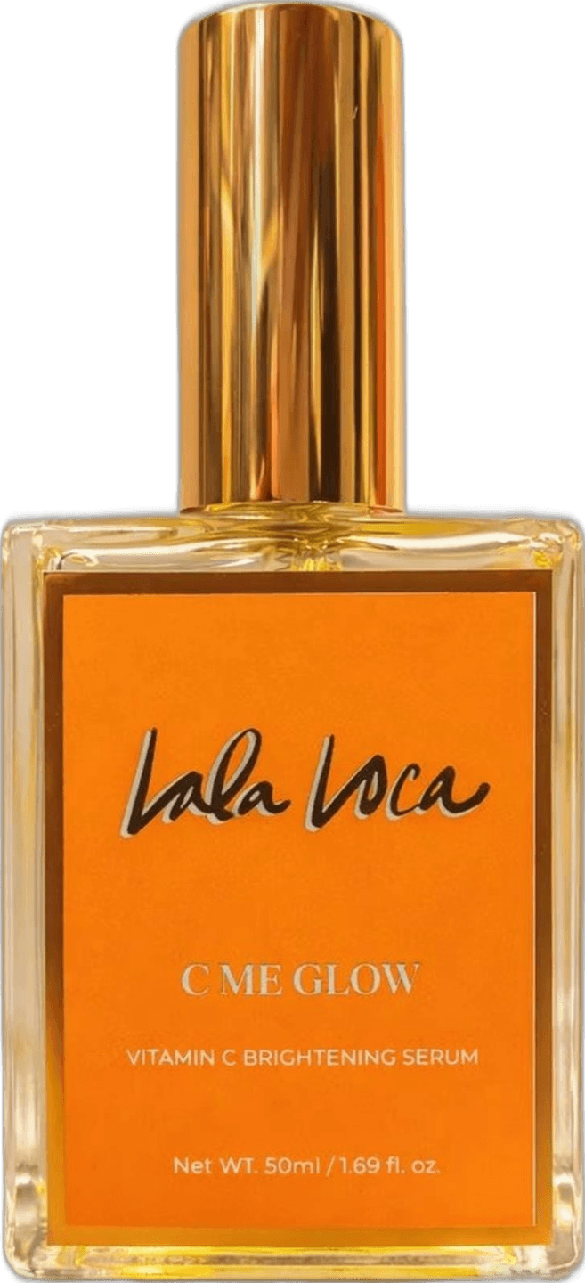 C Me Glow, the LALALOCA vitamin c brightening serum bottle.